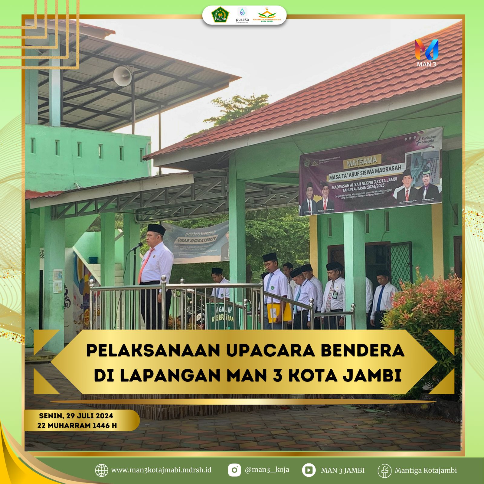 Upacara Bendera Hari Senin di MAN 3 Kota Jambi: Wakasis Tekankan Pentingnya Tata Tertib Madrasah Upacara Bendera Hari Senin di MAN 3 Kota Jambi: Wakasis Tekankan Pentingnya Tata Tertib Madrasah