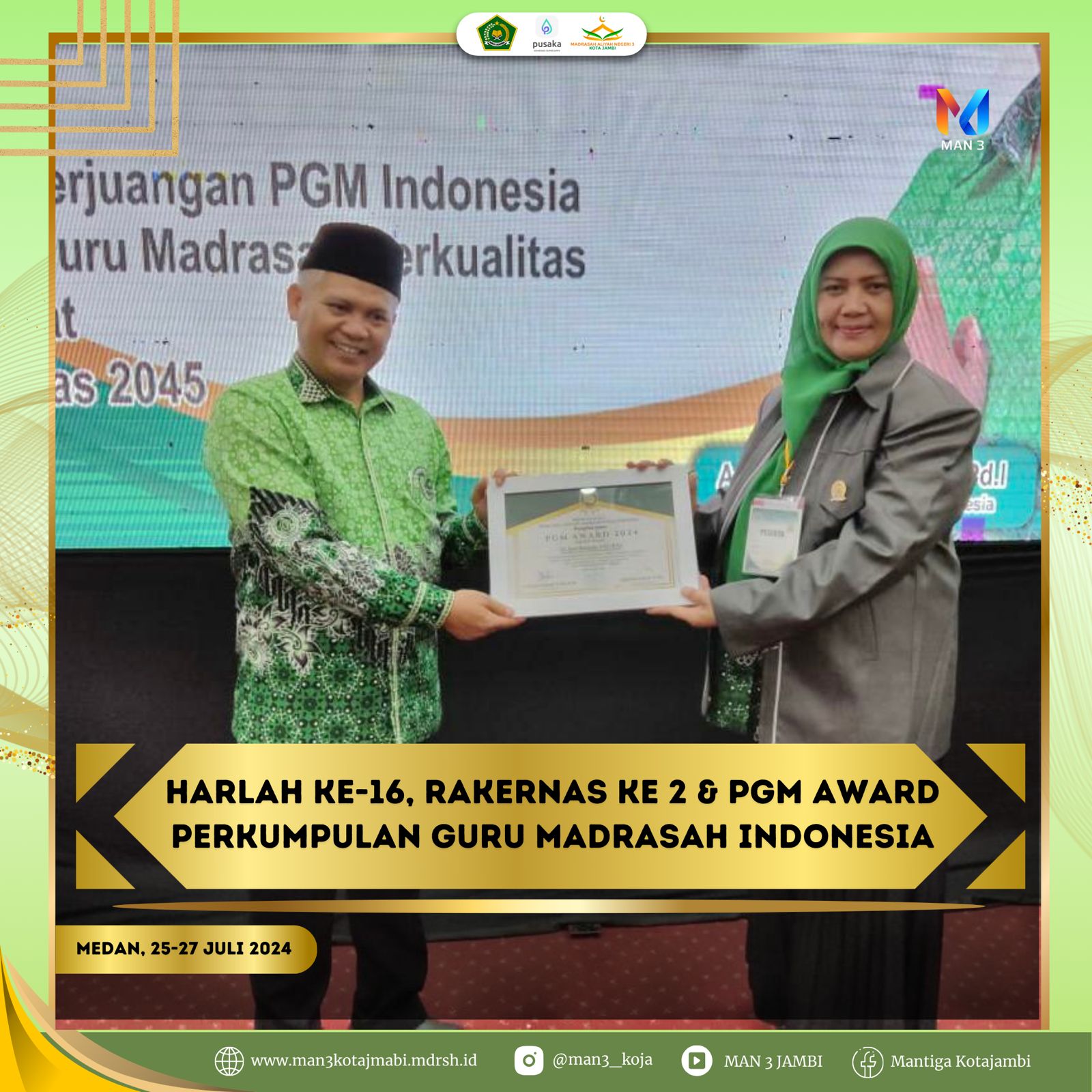 PGM Indonesia 2024: Guru MAN 3 Kota Jambi Bawa Pulang Dua Penghargaan