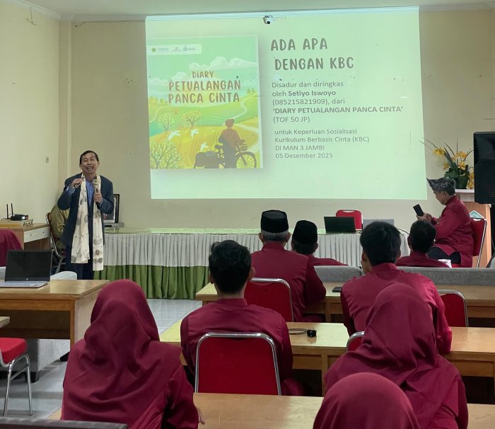 Setiyo Iswoyo Paparkan Panca Cinta di Bimtek Kurikulum Berbasis Cinta MAN 3 Kota Jambi