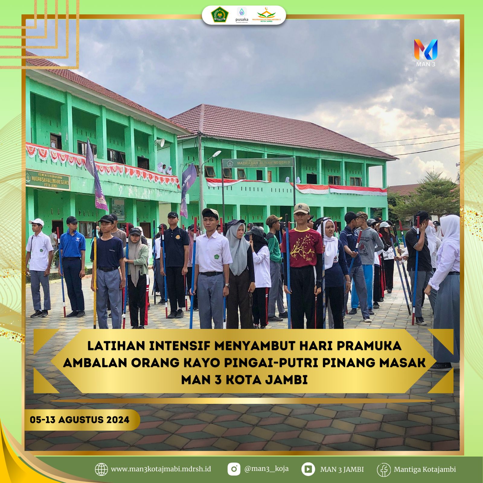 Persiapan Ekskul Pramuka MAN 3 Kota Jambi Sambut Hari Pramuka