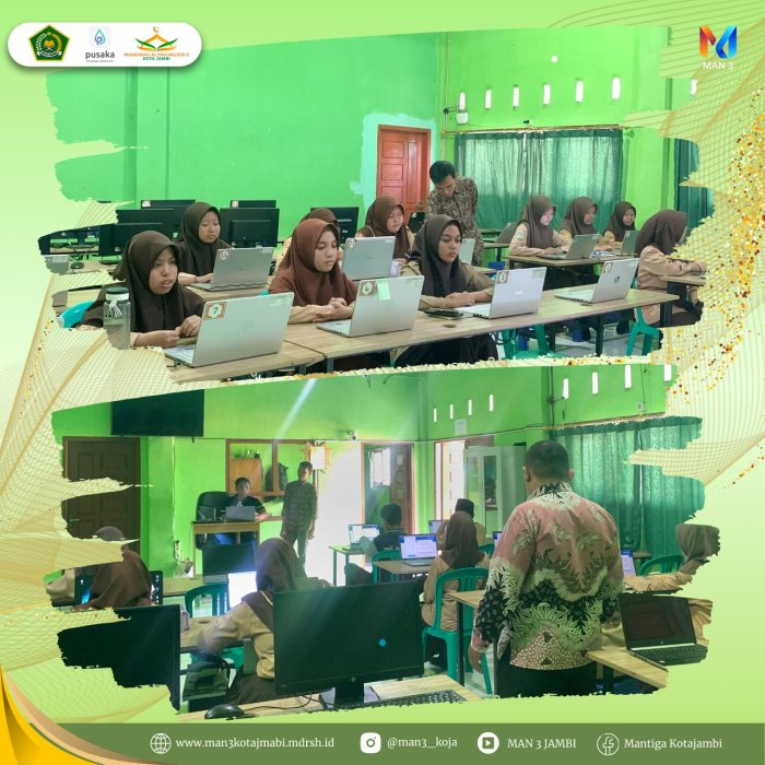 Gladi ANBK Tingkat SMA/MA, SMK Sederajat Berlangsung Tertib di MAN 3 Kota Jambi