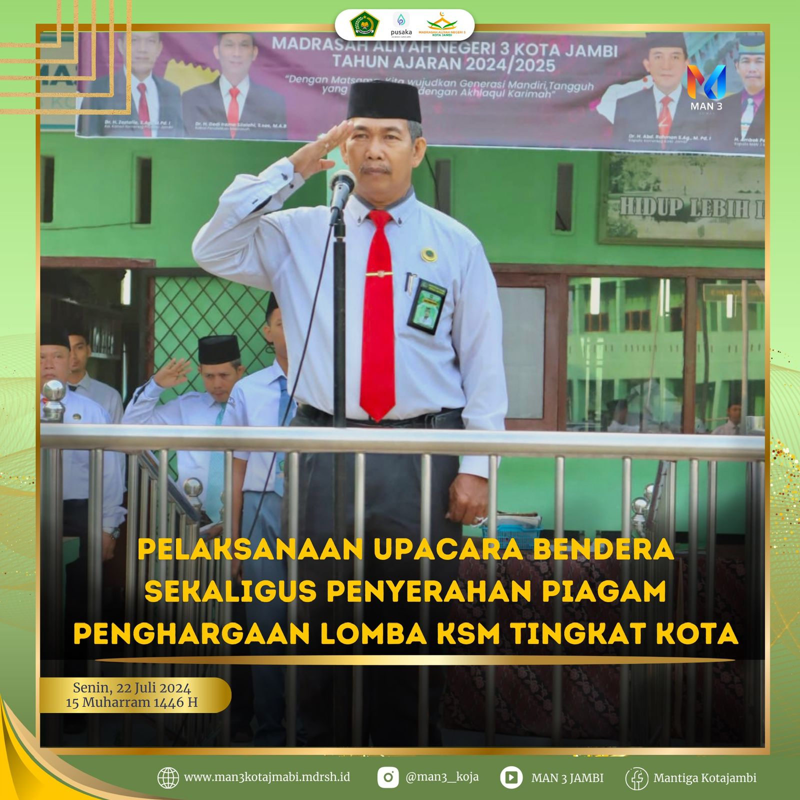 Upacara Bendera Hari Senin di Madrasah: Penghargaan untuk Siswa Berprestasi dalam KSM